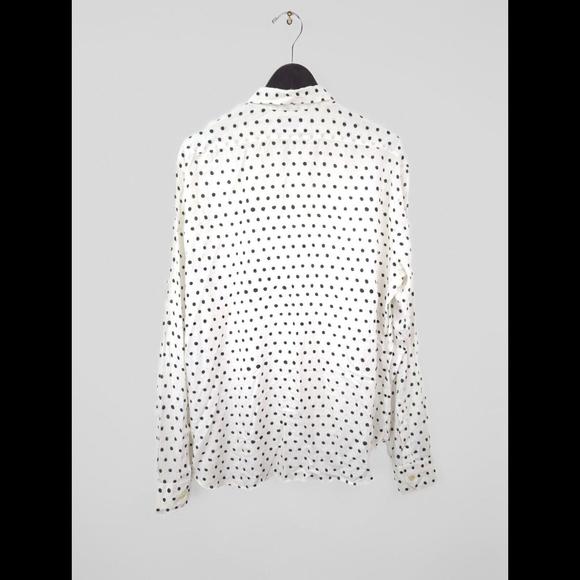[SOLD] EXCELLENT SAINT LAURENT PARIS Men Sz 16 x 41 L White Polka Dot Shirt SLP - Picture 7 of 10